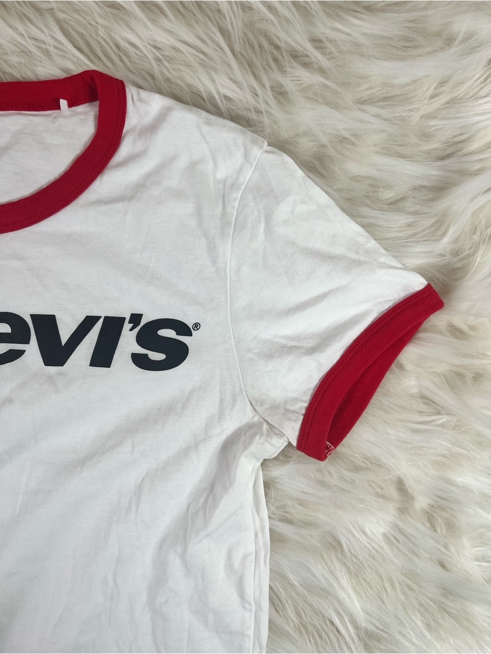 Levis Vintage Style Ring Neck Tee Women's Small White - Picture 3 of 6